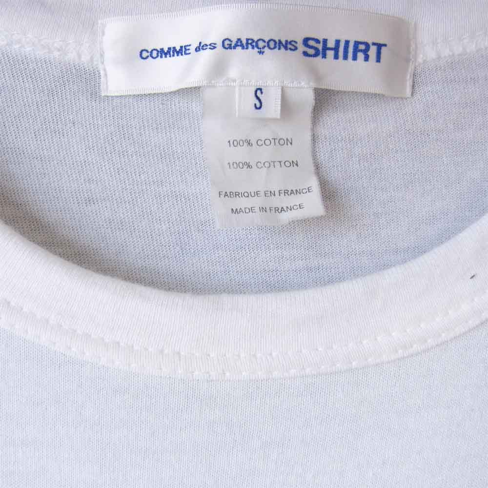 COMME des GARCONS コムデギャルソン S20103 SHIRT シャツ 袖チェック 切替え カットソー ホワイト系 S【中古】