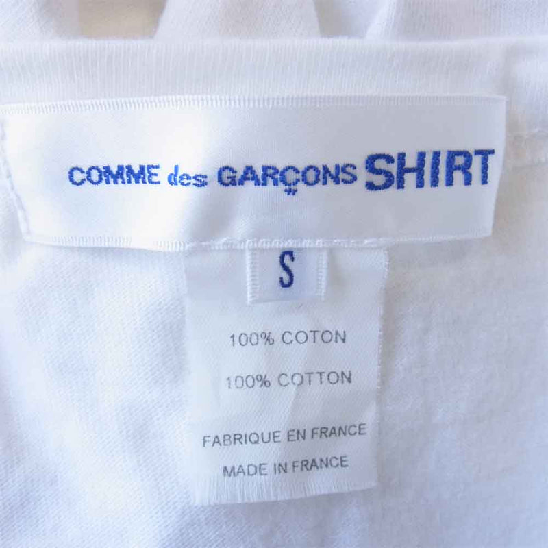 COMME des GARCONS コムデギャルソン S20103 SHIRT シャツ 袖チェック 切替え カットソー ホワイト系 S【中古】