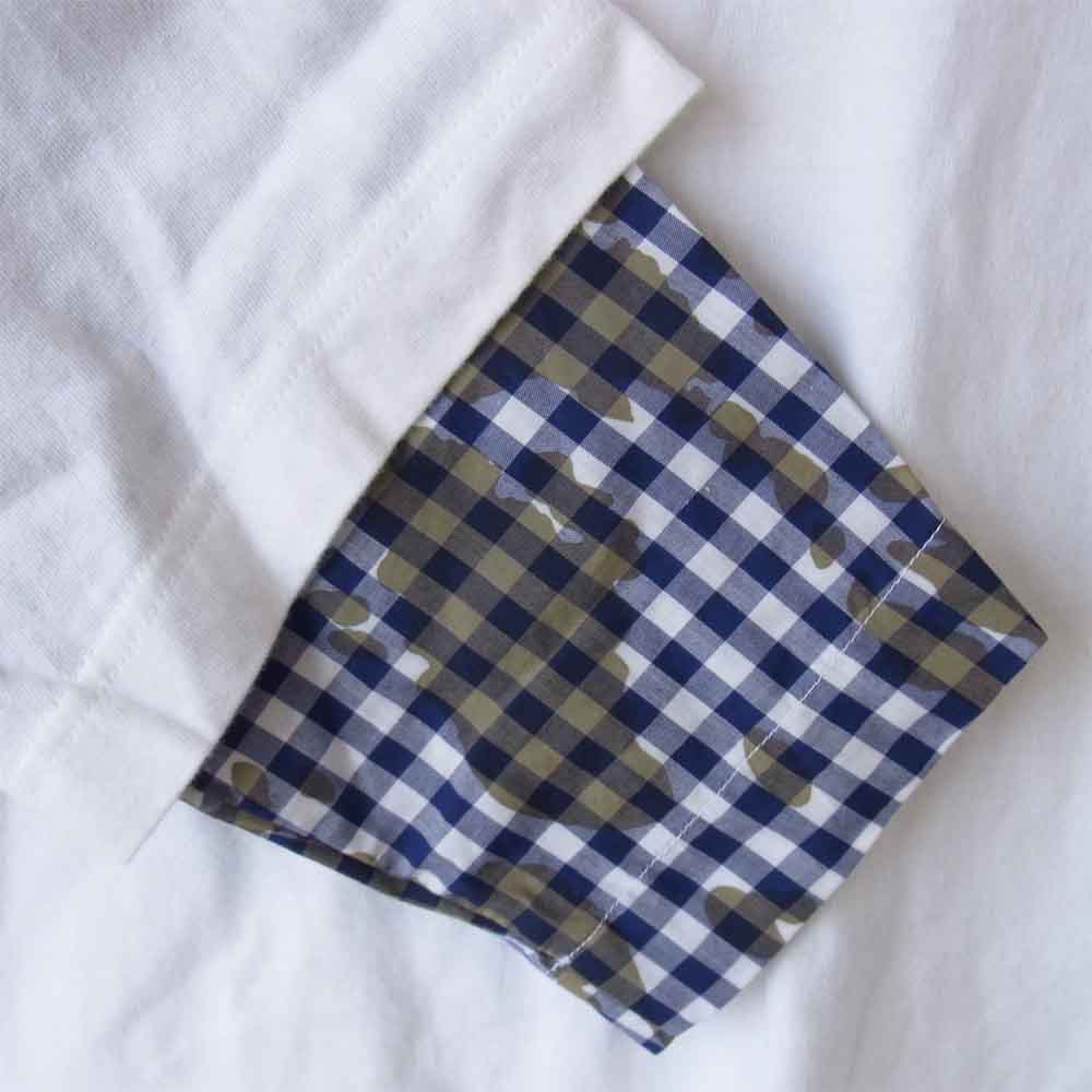 COMME des GARCONS コムデギャルソン S20103 SHIRT シャツ 袖チェック 切替え カットソー ホワイト系 S【中古】