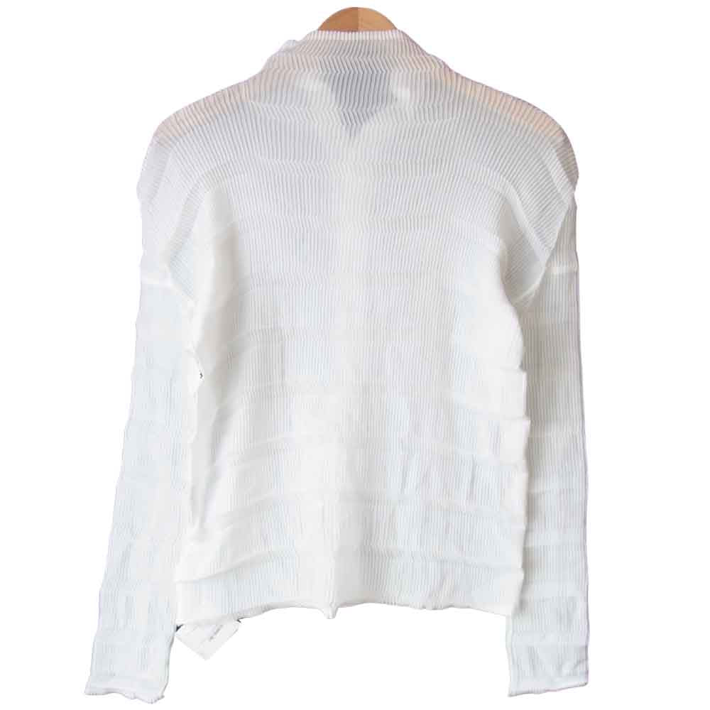 ISSEY MIYAKE イッセイミヤケ プリーツ 加工 長袖 シャツ ホワイト系 2【新古品】【未使用】【中古】