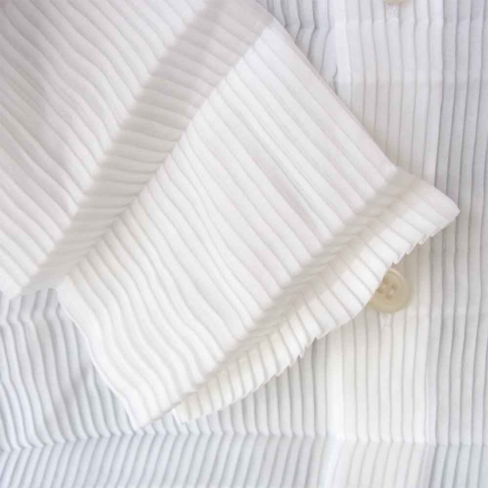 ISSEY MIYAKE イッセイミヤケ プリーツ 加工 長袖 シャツ ホワイト系 2【新古品】【未使用】【中古】