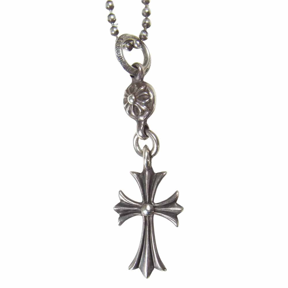 CHROME HEARTS クロムハーツ（原本無） 1ボール タイニー CHクロス チャーム ペンダント ネックレス シルバー系【中古】