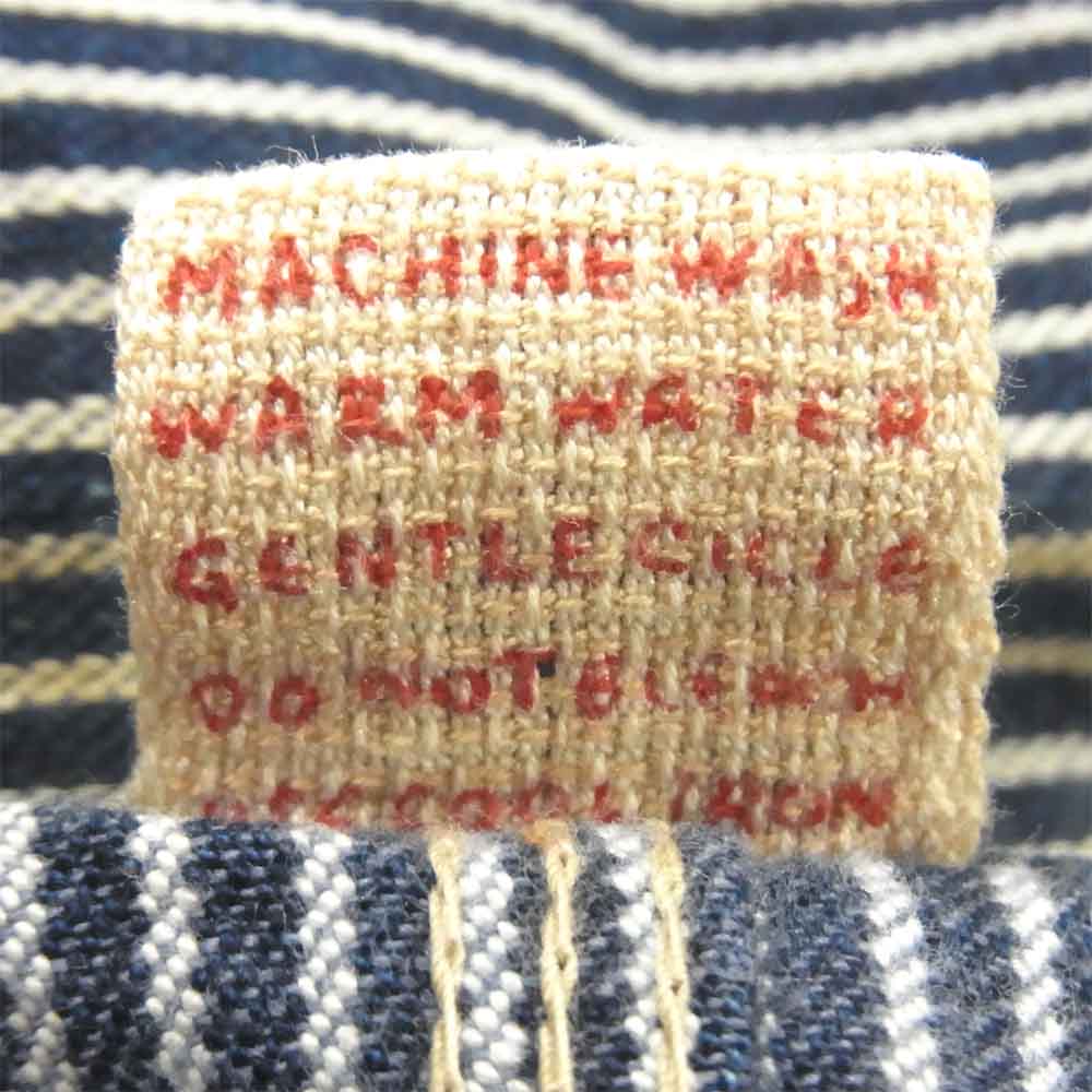 フォーティファイブ アールピーエム ヒッコリー ストライプ カバーオール ジャケット インディゴブルー系 ホワイト系 4【中古】