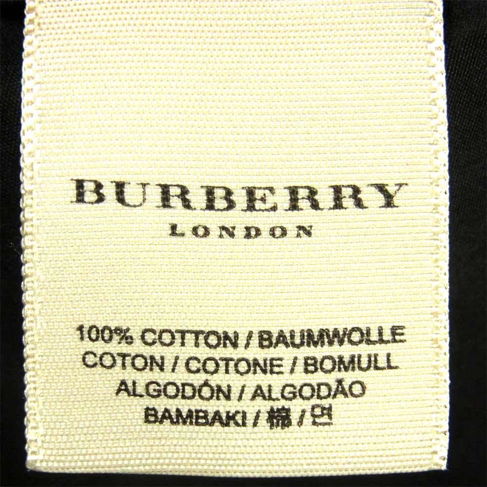 BURBERRY LONDON バーバリー ロンドン 襟 チェック コットン 長袖 シャツ 香港製 ブラック系 S【中古】