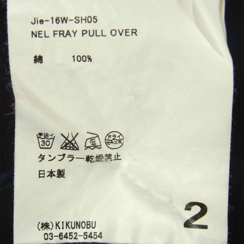 Jieda ジエダ Jie-16W-SH05 NEL FRAY PULL OVER ネル プルオーバー シャツ カットソー パープル系【中古】