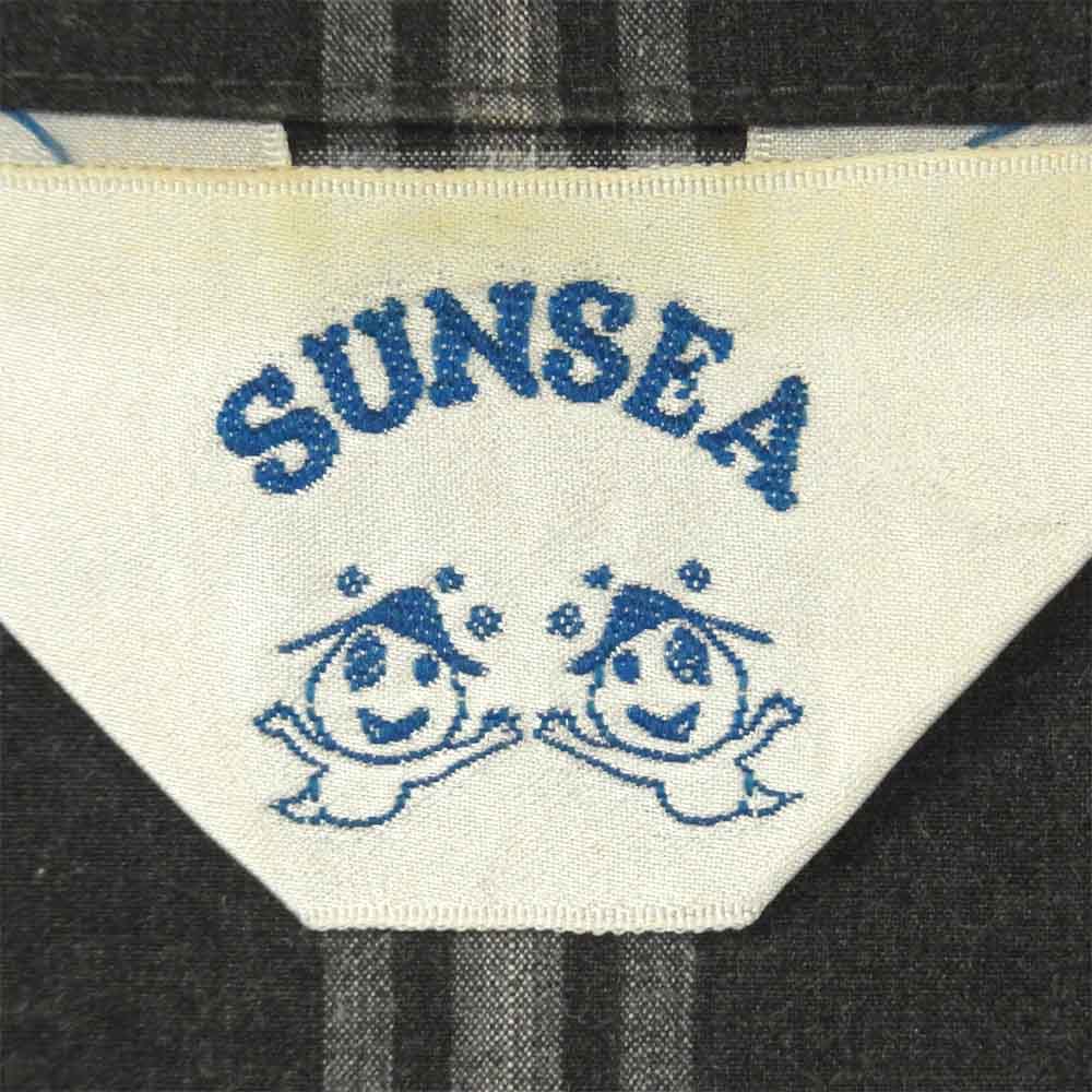 SUNSEA サンシー 19SS 19S21 CHECK FRIED SHRIMP SHIRT チェック フライド シュリンプ 半袖 シャツ グレー系 3【美品】【中古】