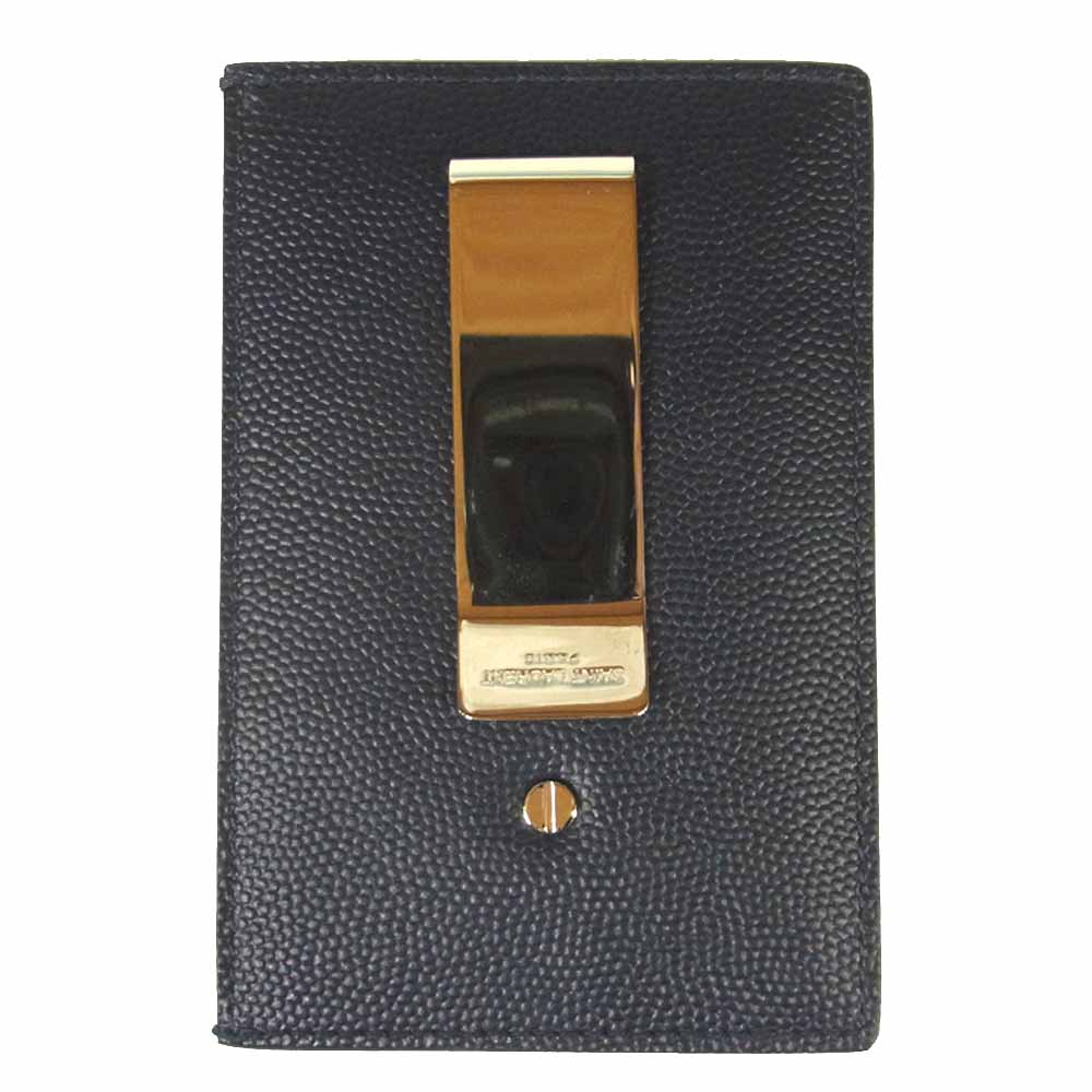 SAINT LAURENT サンローラン METAL-CLIP CARDHOLDER メタルクリップ カード ホルダー ダークネイビー系【中古】