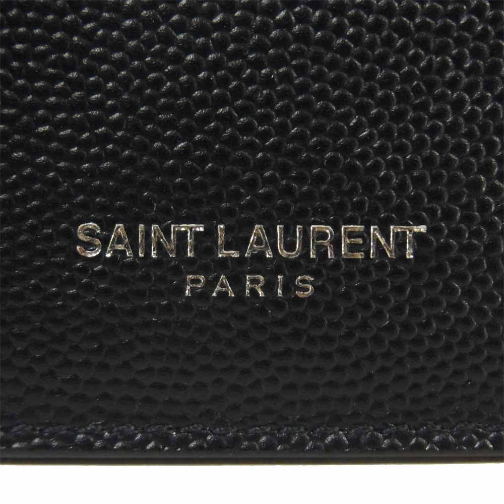 SAINT LAURENT サンローラン METAL-CLIP CARDHOLDER メタルクリップ カード ホルダー ダークネイビー系【中古】