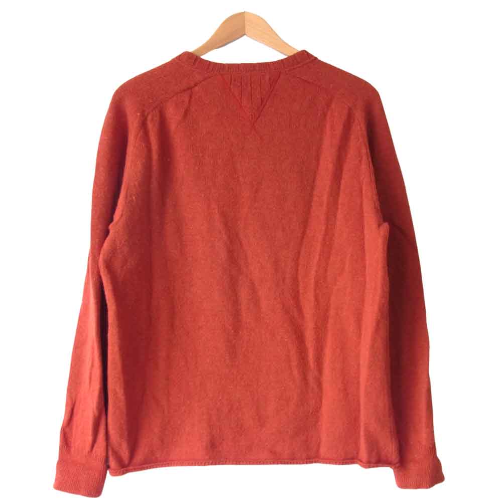 Nigel Cabourn ナイジェルケーボン 8060040007 胸ポケット付 クルーネック ニット セーター エンジ 50【中古】