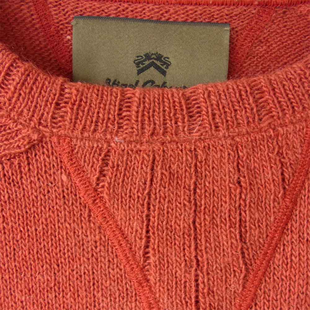 Nigel Cabourn ナイジェルケーボン 8060040007 胸ポケット付 クルーネック ニット セーター エンジ 50【中古】