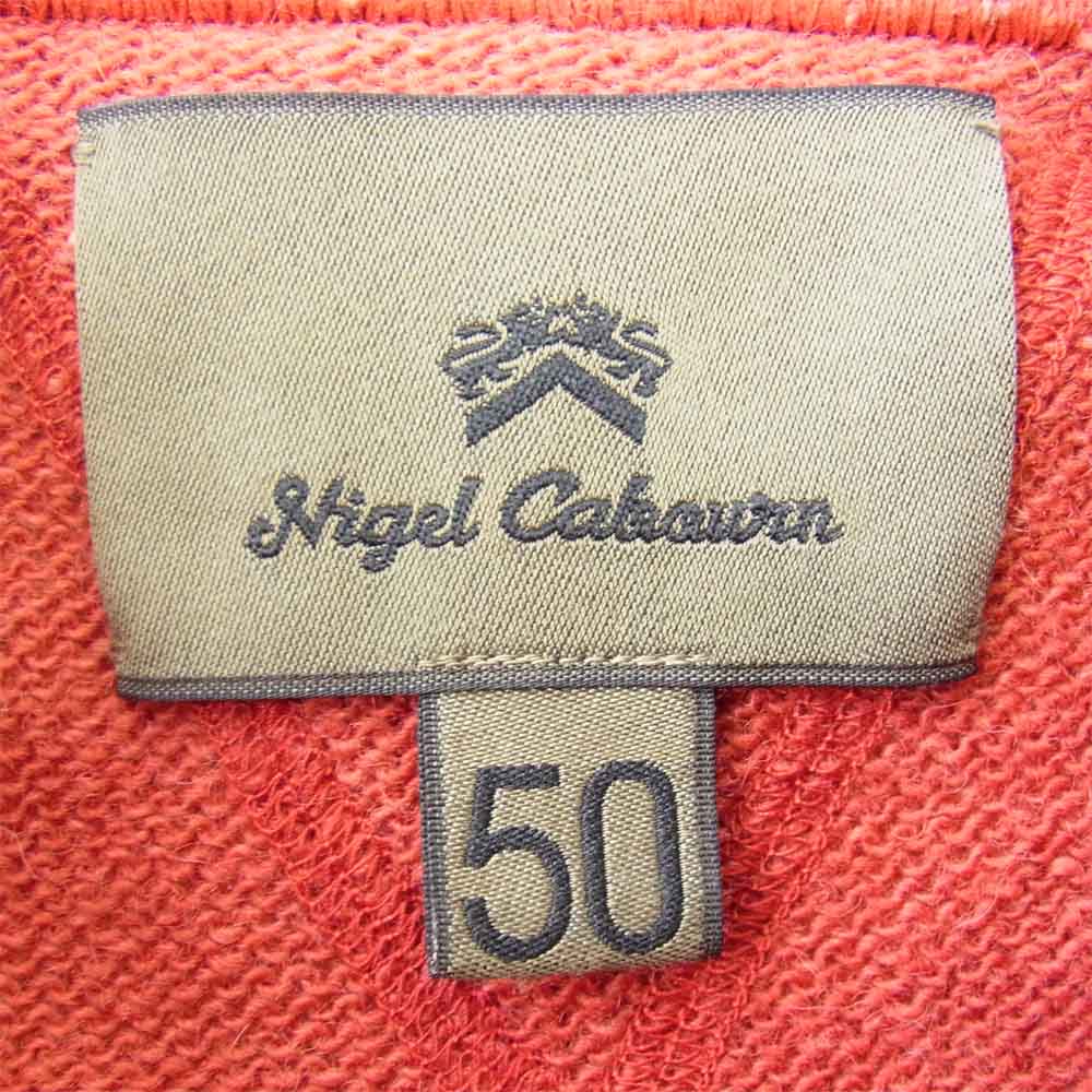 Nigel Cabourn ナイジェルケーボン 8060040007 胸ポケット付 クルーネック ニット セーター エンジ 50【中古】