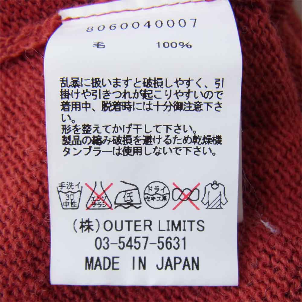 Nigel Cabourn ナイジェルケーボン 8060040007 胸ポケット付 クルーネック ニット セーター エンジ 50【中古】