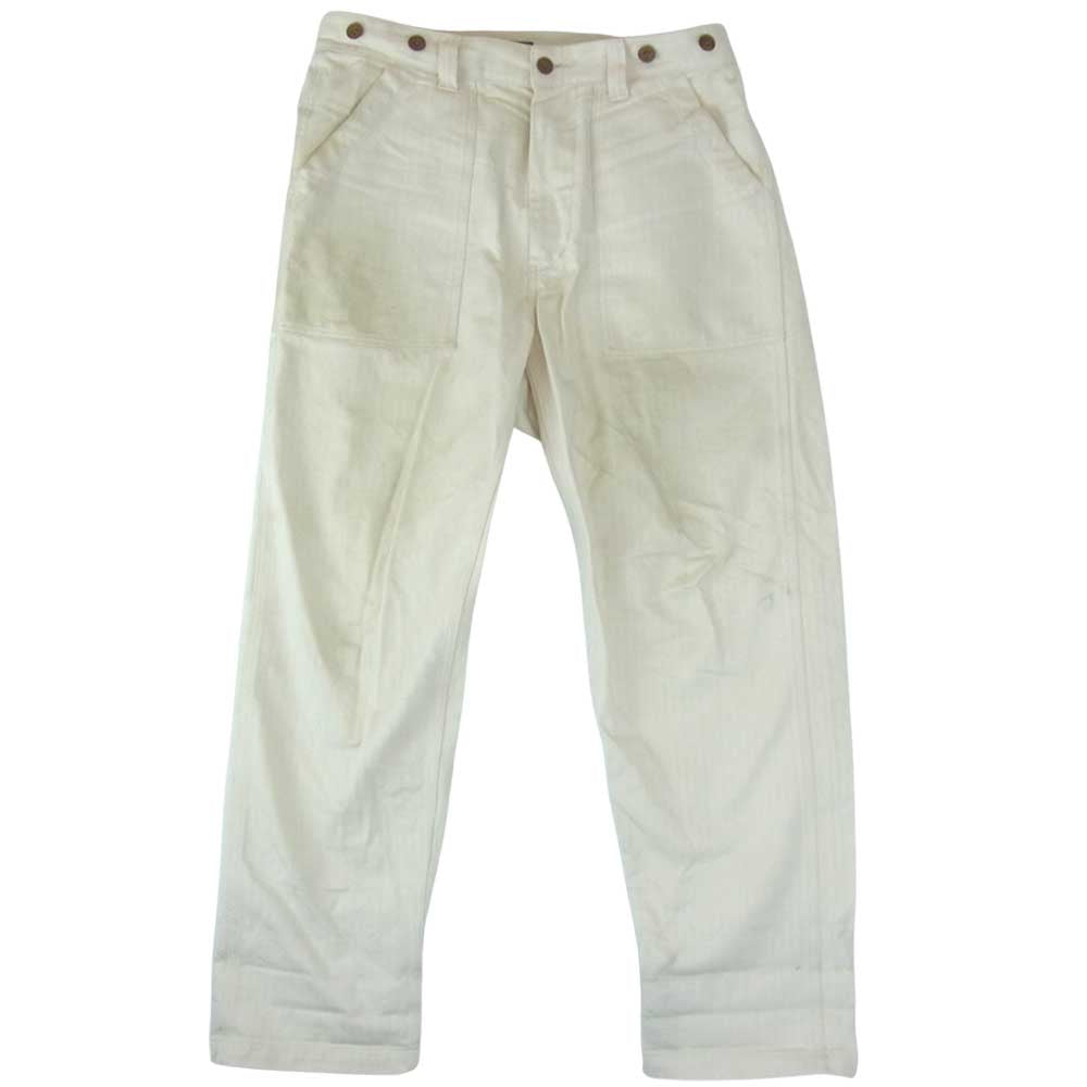 Nigel Cabourn ナイジェルケーボン 8020050000 ヘリンボーン ユーティリティ ベイカー パンツ ホワイト系 34【中古】