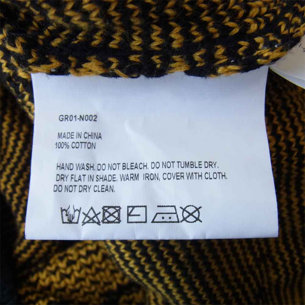 ジーアールユニフォーマ GR01-N002 Knit Patchwork Sweater ニット パッチワーク セーター 黄×黒 L【中古】