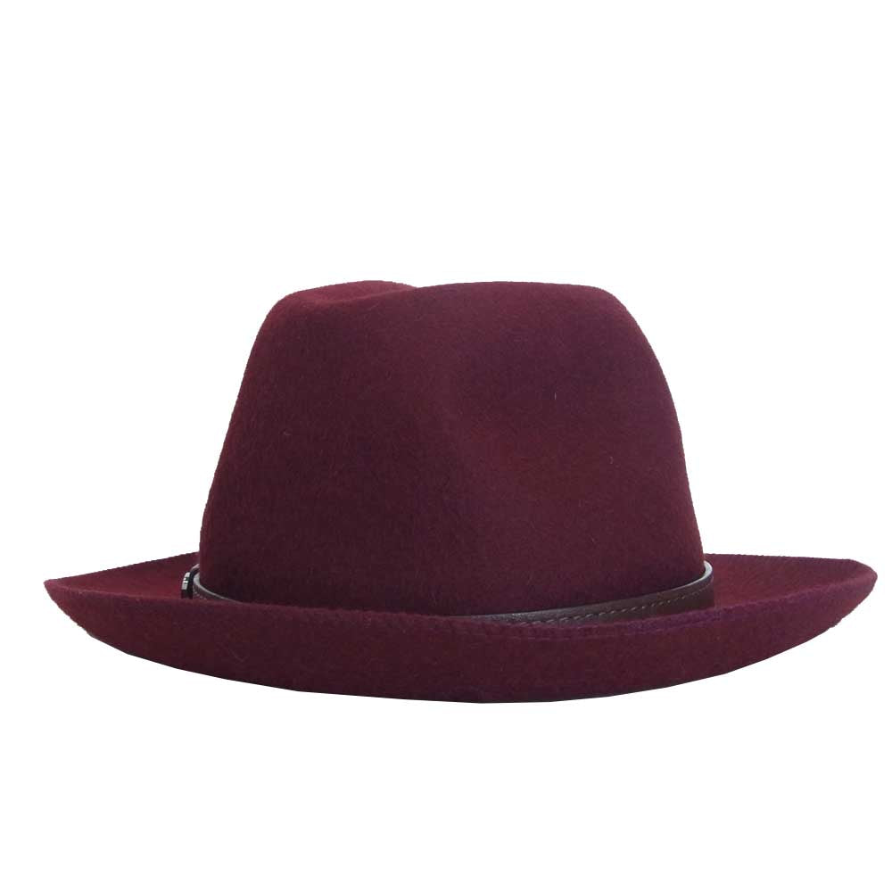 ボルサリーノ TRAVELLER トラベラー クラッシャブル ファーフェルト ハット ワインレッド ワインレッド系 59【新古品】【未使用】【中古】
