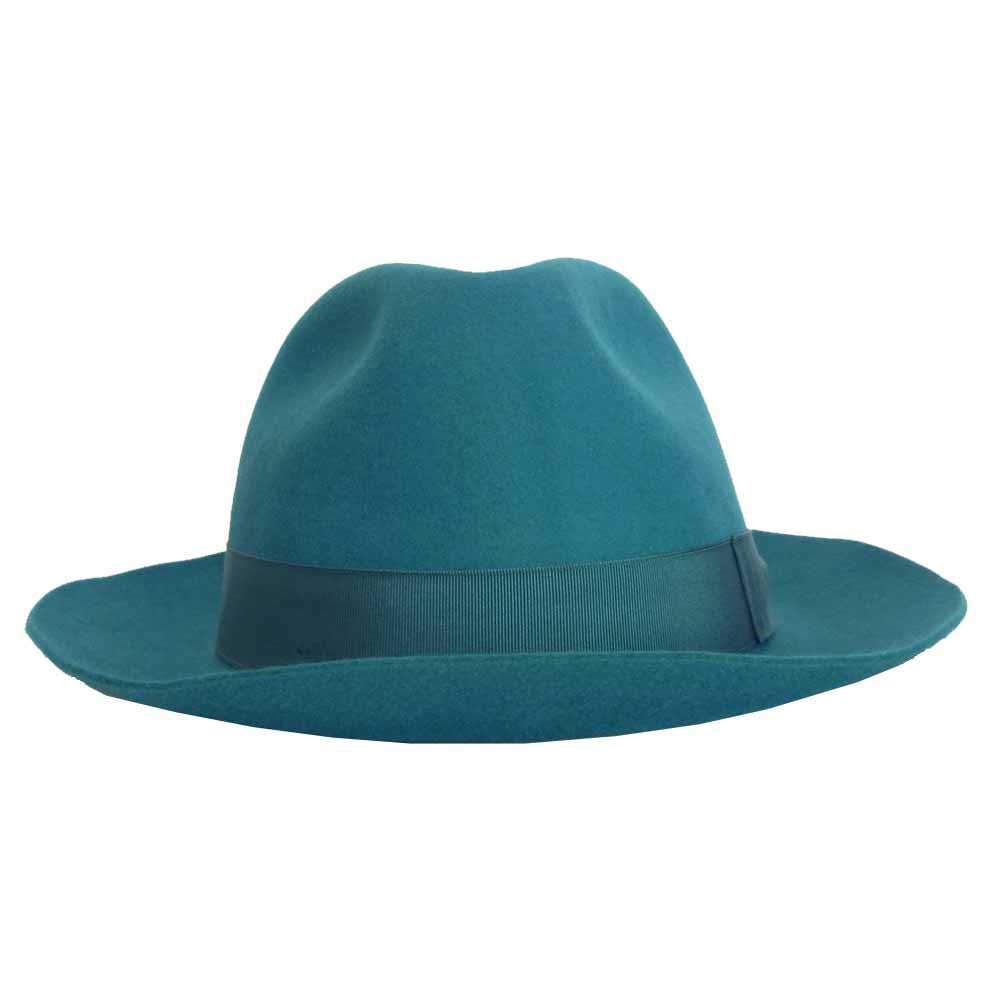 ボルサリーノ ALESSANDRIA アレッサンドリア ターコイズ ファーフェルト ハット エメラルドグリーン グリーン系 59【新古品】【未使用】【中古】