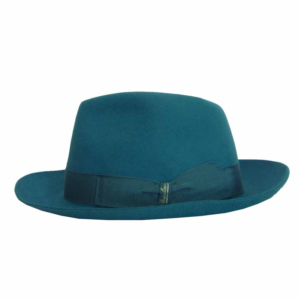 ボルサリーノ ALESSANDRIA アレッサンドリア ターコイズ ファーフェルト ハット エメラルドグリーン グリーン系 59【新古品】【未使用】【中古】