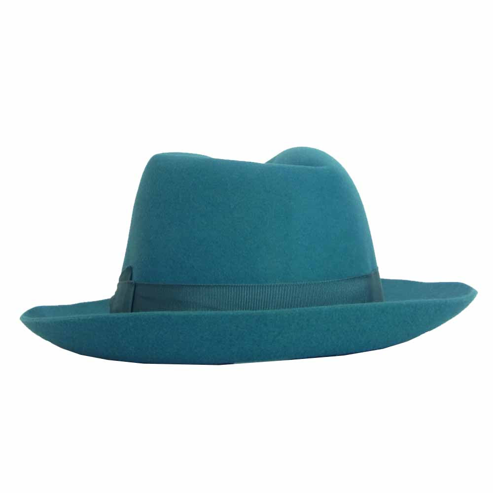 ボルサリーノ ALESSANDRIA アレッサンドリア ターコイズ ファーフェルト ハット エメラルドグリーン グリーン系 59【新古品】【未使用】【中古】