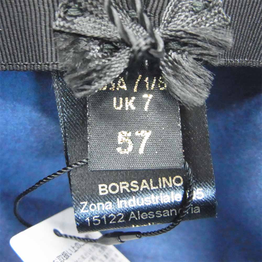 ボルサリーノ 114665 Q.S. 50g チンクァン タグランミ スーペル レッジェーロ ハット ブルー  ブルー系 57【新古品】【未使用】【中古】