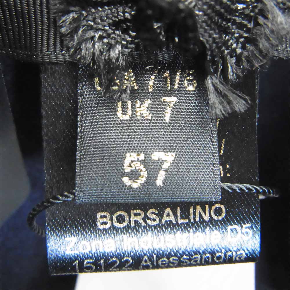 ボルサリーノ Q.S. 50g チンクァン タグランミ スーペル レッジェーロ ハット ネイビー ネイビー系 57【新古品】【未使用】【中古】
