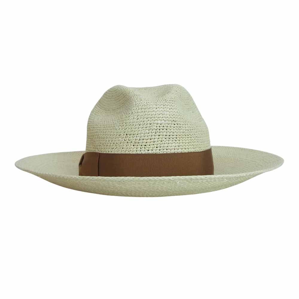 ボルサリーノ Panama パナマ ハット ラージ ブリム ハット オフホワイト系 M【新古品】【未使用】【中古】