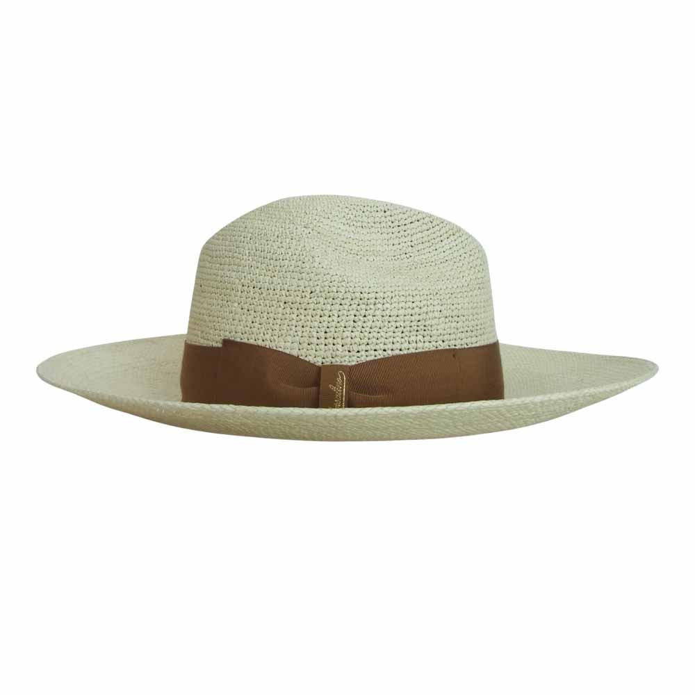 ボルサリーノ Panama パナマ ハット ラージ ブリム ハット オフホワイト系 M【新古品】【未使用】【中古】