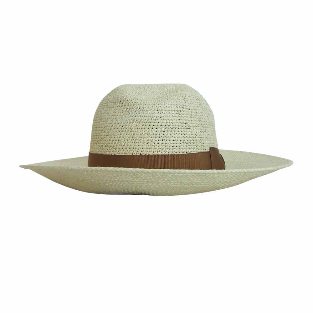 ボルサリーノ Panama パナマ ハット ラージ ブリム ハット オフホワイト系 M【新古品】【未使用】【中古】