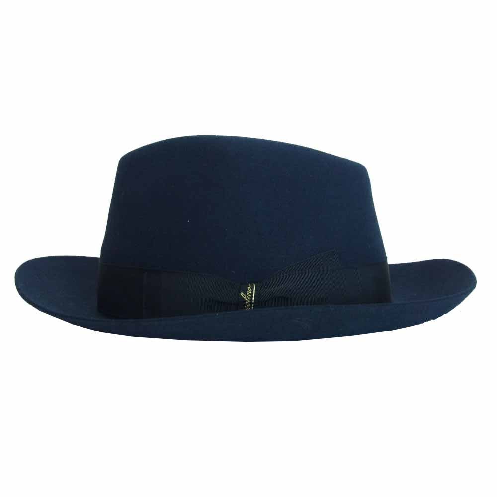 ボルサリーノ ALESSANDRIA アレッサンドリア ファーフェルト ハット ネイビー ネイビー系 57【新古品】【未使用】【中古】