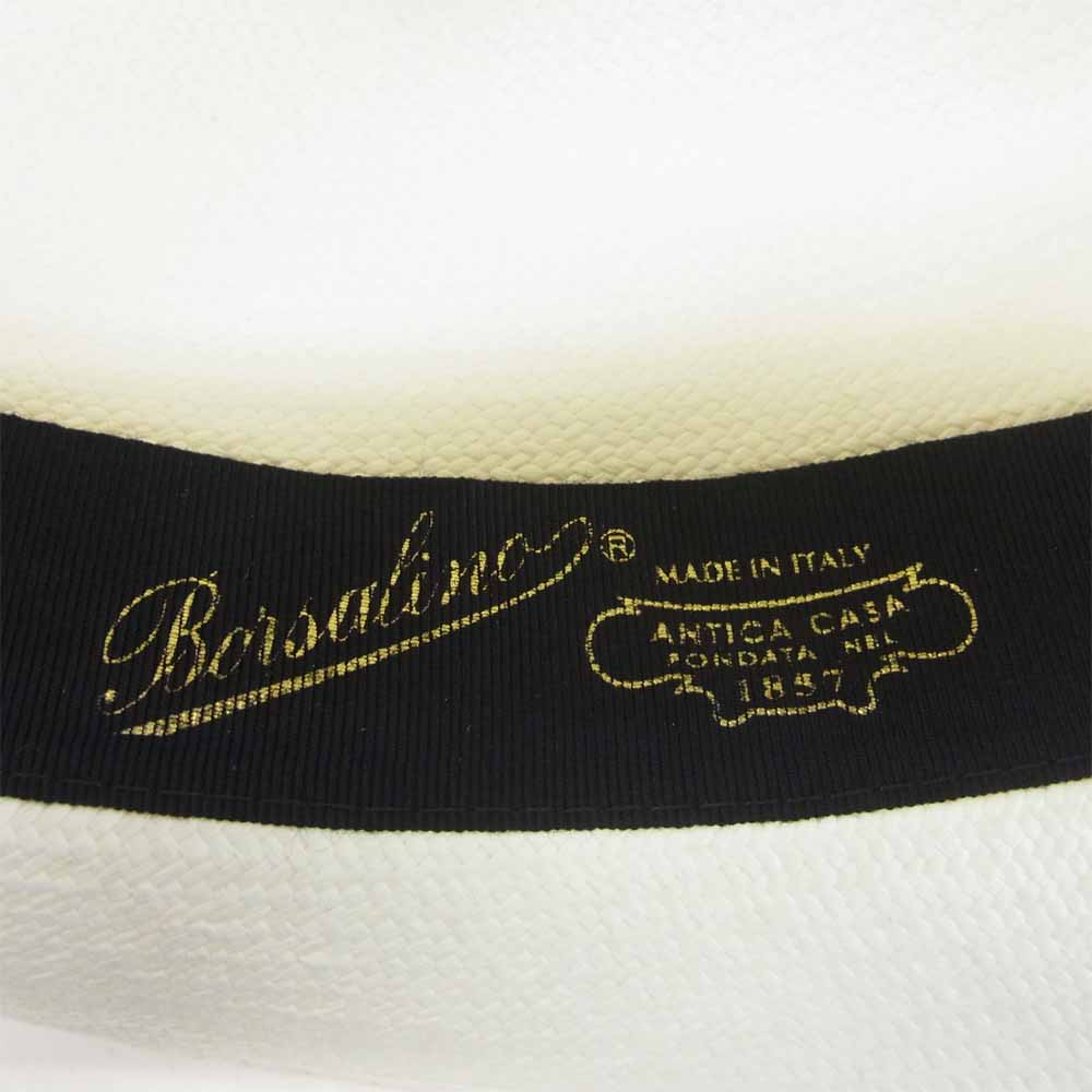 ボルサリーノ 141055 パナマファイン 中折れ帽 ハット オフホワイト オフホワイト系 60【新古品】【未使用】【中古】