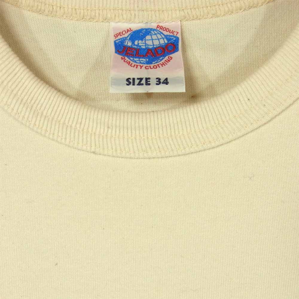 JELADO ジェラード コットン 無地 半袖 Tシャツ 日本製 ペールベージュ系 34【中古】