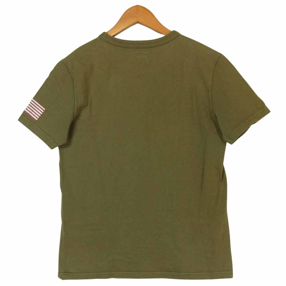 The REAL McCOY'S ザリアルマッコイズ MC11009 MILITARY Tee AIR FORCE ACADEMY クルーネック 半袖 Tシャツ カーキ系 36【中古】