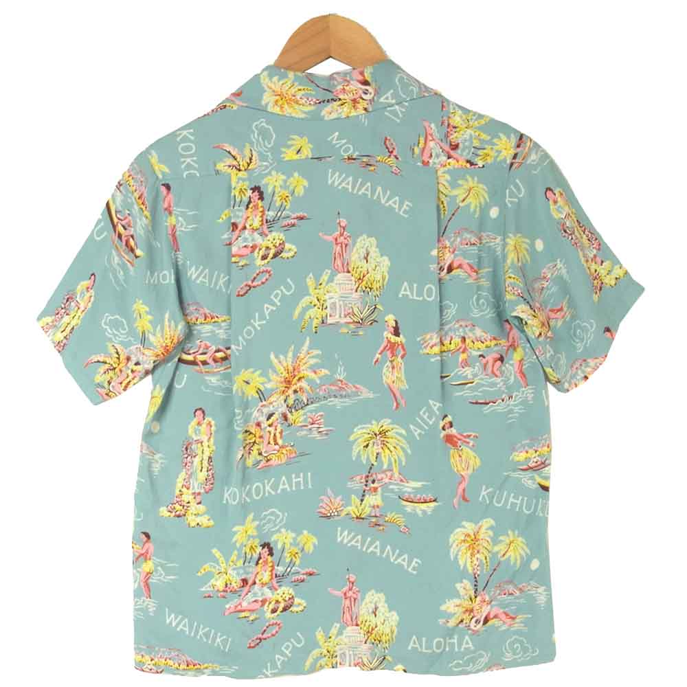 SUN SURF サンサーフ SS36834 PILILANI ピリラニ アロハ 半袖 シャツ ライトブルー系 XS【美品】【中古】