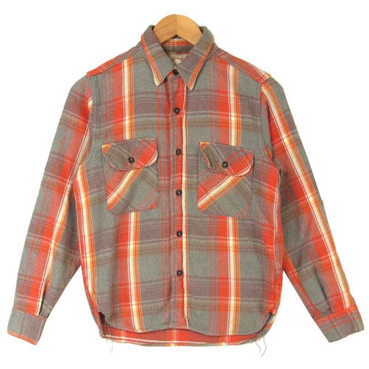 The REAL McCOY'S ザリアルマッコイズ JOE MCCOY 8HOUR UNION ジョーマッコイ ヘビーネル チェック 長袖 ワーク シャツ レッド系 グレー系 14【中古】