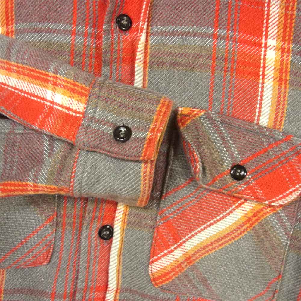 The REAL McCOY'S ザリアルマッコイズ JOE MCCOY 8HOUR UNION ジョーマッコイ ヘビーネル チェック 長袖 ワーク シャツ レッド系 グレー系 14【中古】