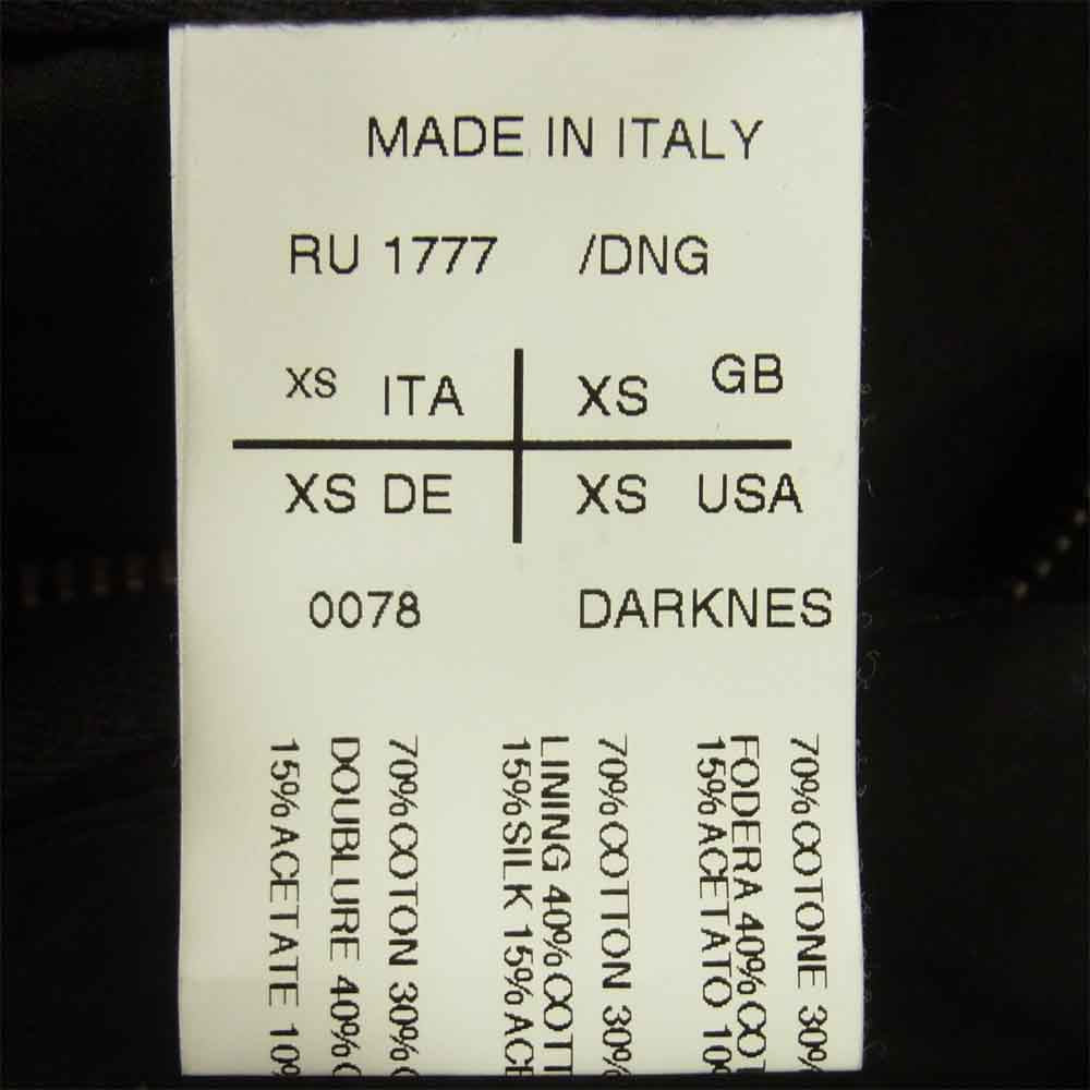 Rick Owens リックオウエンス 国内正規品 デニム 袖レザー 切替 ライダース ジャケット ブラック系 インディゴブルー系 XS【中古】