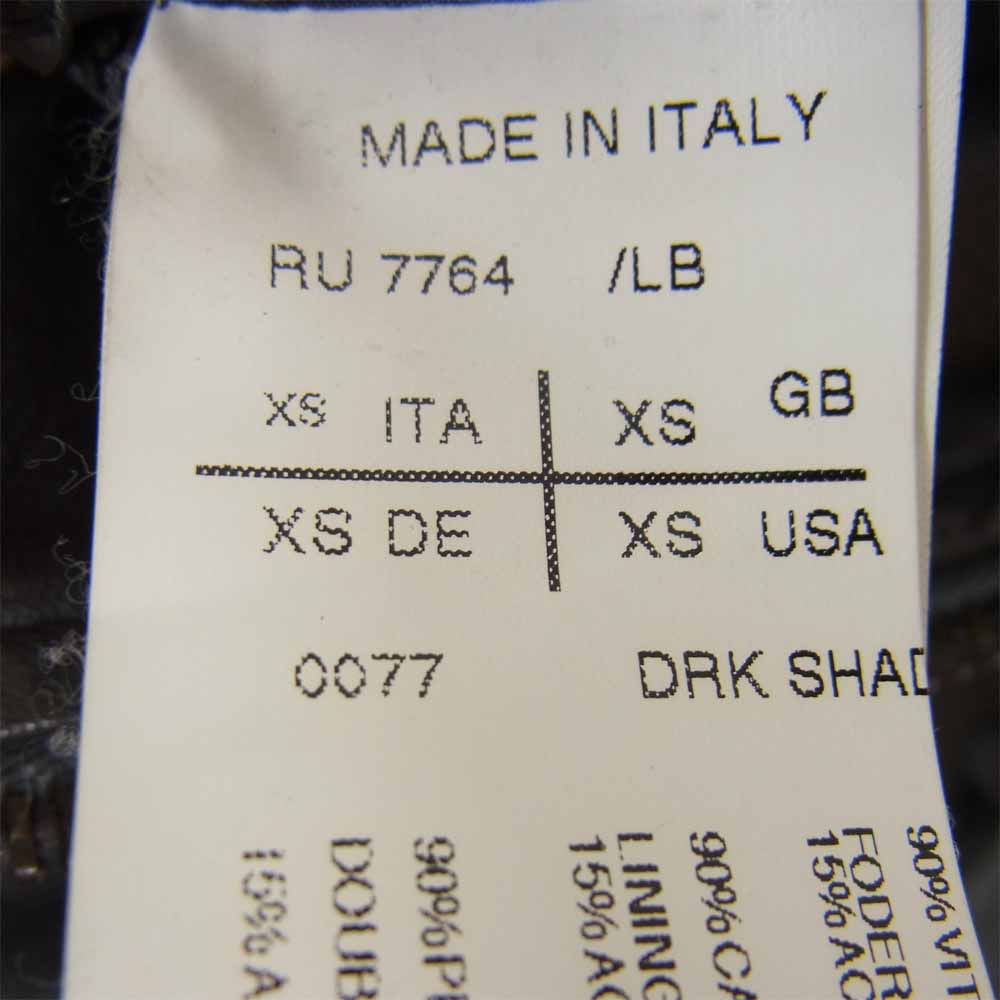 Rick Owens リックオウエンス 国内正規品 カーフスキン 袖リブ シングルライダース ジャケット ダークグレー系【中古】