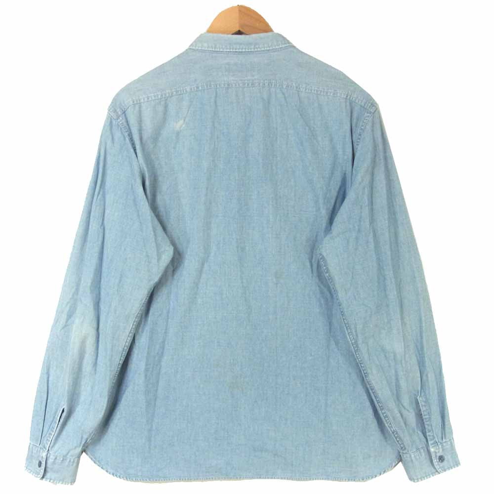RALPH LAUREN ラルフローレン デニム シャンブレー 長袖 シャツ スリランカ製 インディゴブルー系 XL【中古】