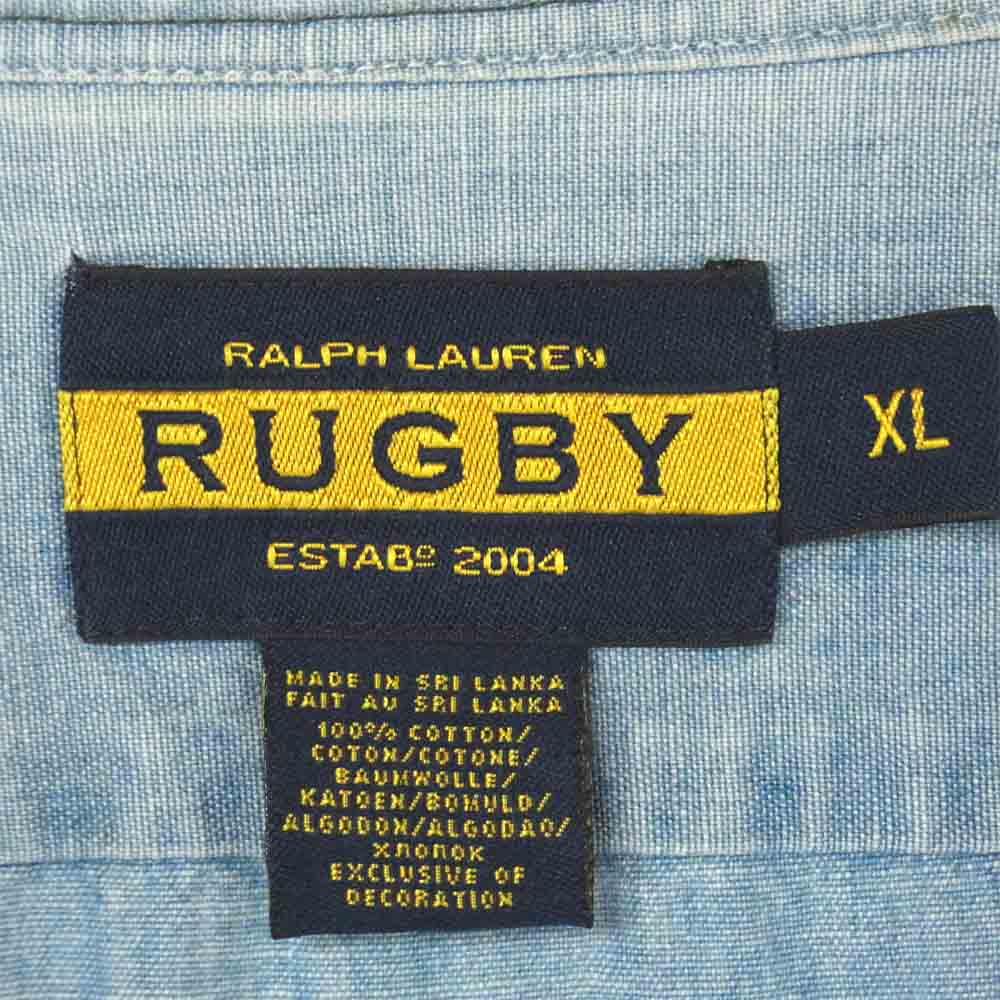 RALPH LAUREN ラルフローレン デニム シャンブレー 長袖 シャツ スリランカ製 インディゴブルー系 XL【中古】