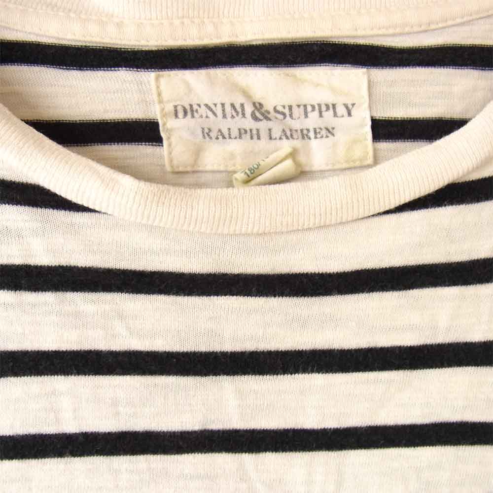 RALPH LAUREN ラルフローレン DENIM & SUPPLY デニム & サプライ ボーダー Tシャツ 白×黒 L【中古】