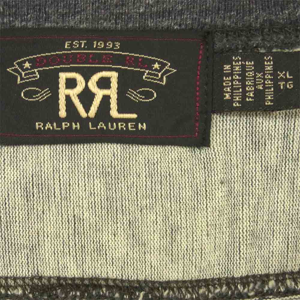 RRL ダブルアールエル 国内正規品 ロゴ 長袖 Tシャツ カットソー コットン フィリピン製 グレー系 XL【中古】