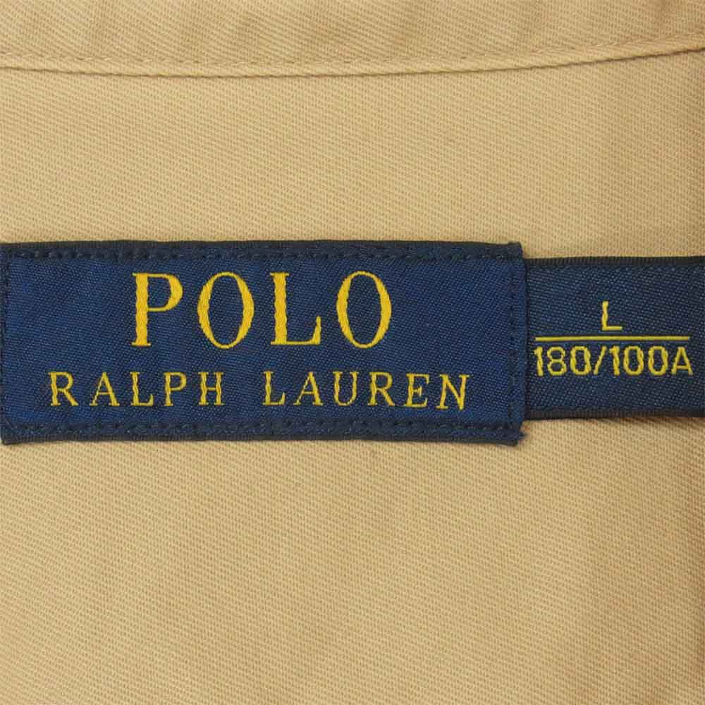 POLO RALPH LAUREN ポロ・ラルフローレン 国内正規品 RL-67 MILITARY TYPE コットン 長袖 シャツ ベージュ系 L【中古】