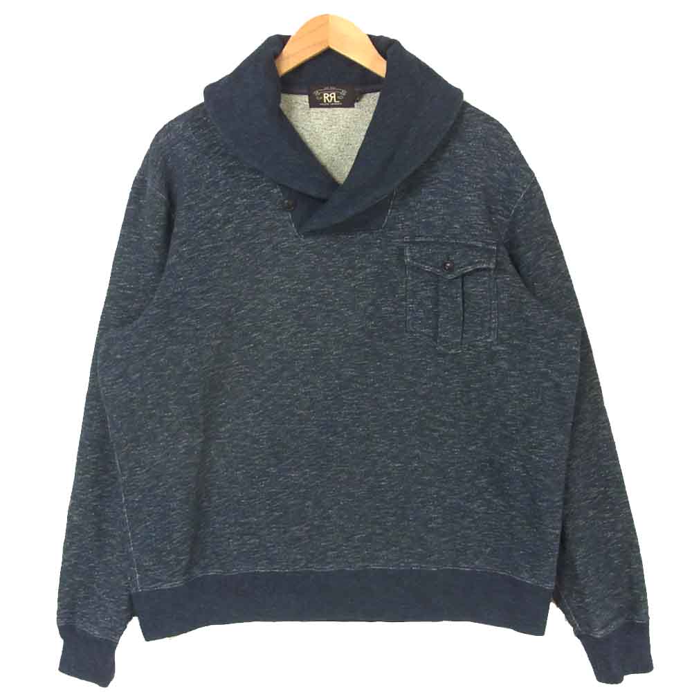 RRL ダブルアールエル ショールカラー インディゴ トレーナー スウェット プルオーバー インディゴブルー系 XL【中古】