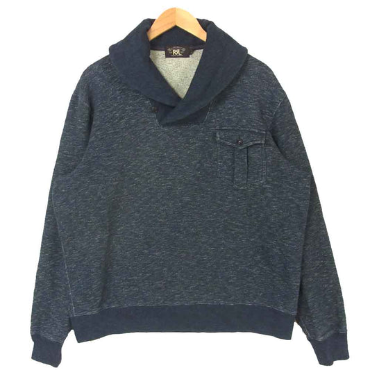 RRL ダブルアールエル ショールカラー インディゴ トレーナー スウェット プルオーバー インディゴブルー系 XL【中古】