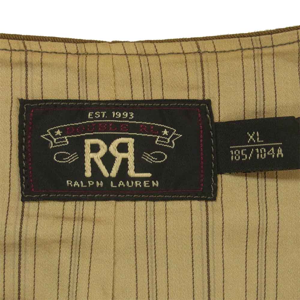 RRL ダブルアールエル 国内正規品 VEST JACKET コットン ベスト ジャケット カーキ系 XL【中古】