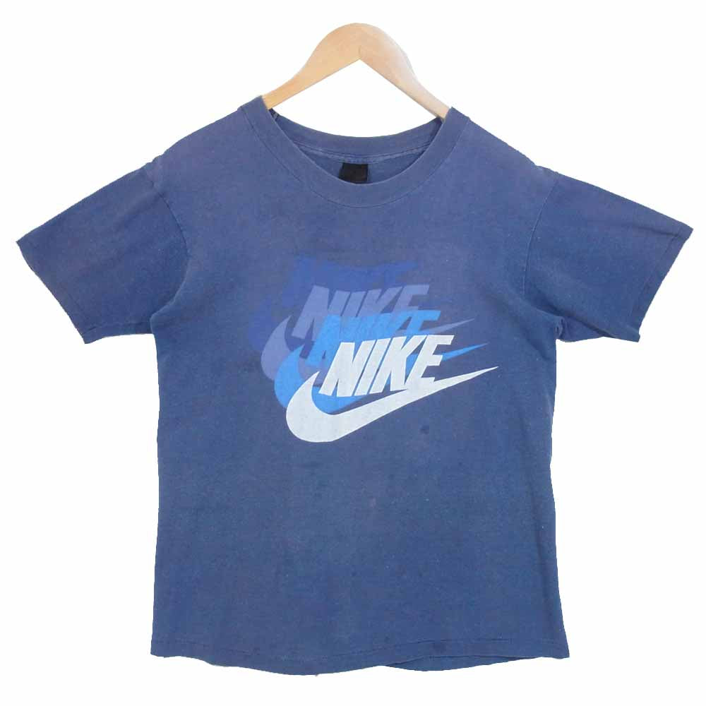 NIKE ナイキ ナイキ4連 スウォッシュ ロゴ プリント Tシャツ ショートスリーブ ブルーグレー系 表記無し【中古】