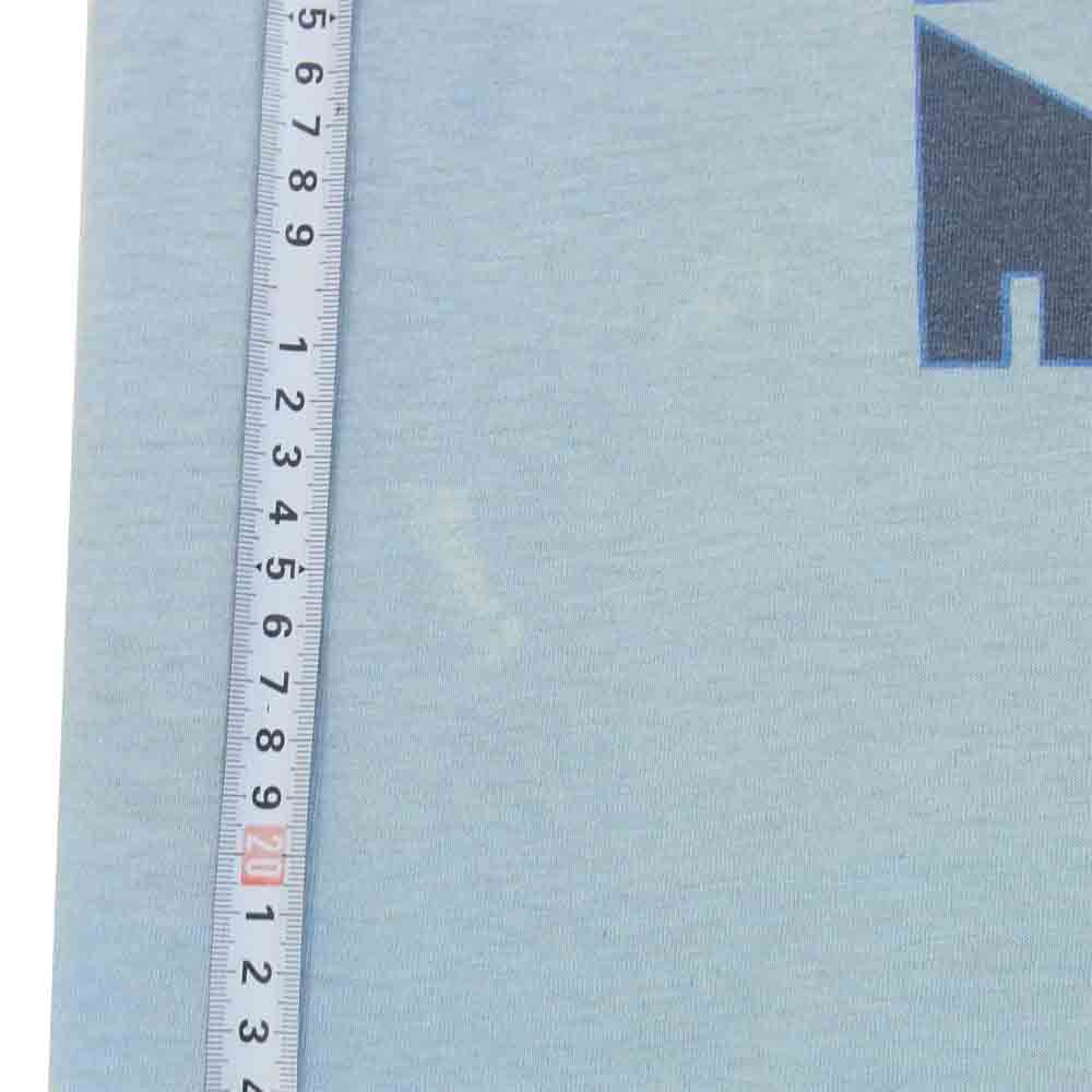 NIKE ナイキ 70S オレンジタグ ナイキ4連 ロゴ ゴツナイキ Tシャツ USA製 ライトブルー系 L【中古】