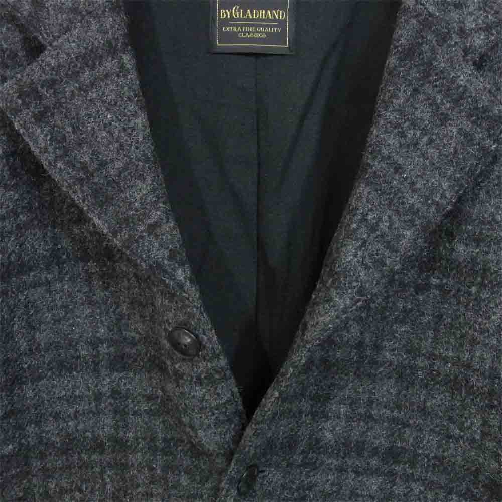 BY GLADHAND バイグラッドハンド 16AW BYGH-16-AW-07 千鳥格子 エルボーパッチ ウール テーラード ジャケット ダークグレー系 XL【中古】