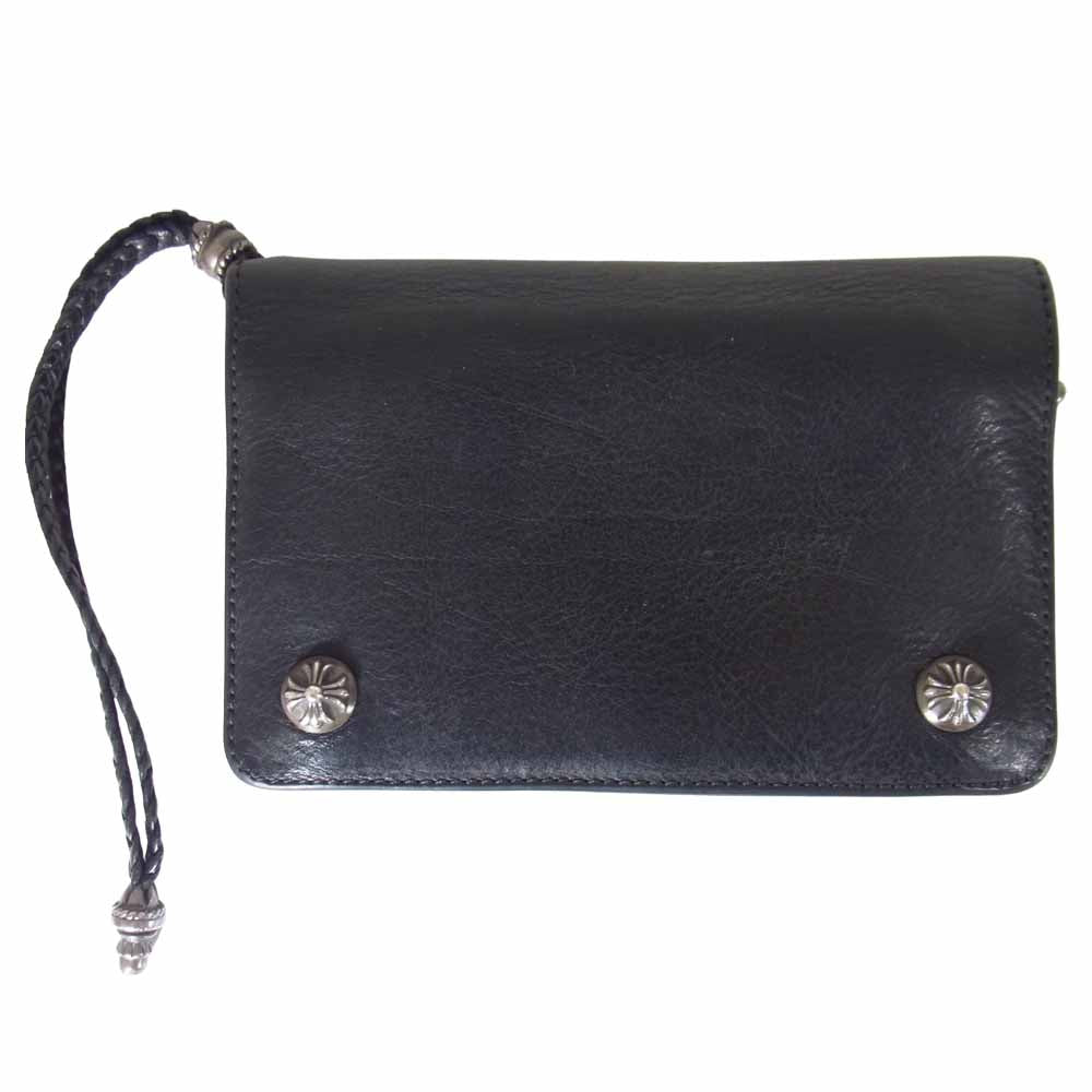 CHROME HEARTS クロムハーツ（原本有） 2 ZIP STRAP 2 ジップ ストラップ レザー ウォレット ブラック系【中古】