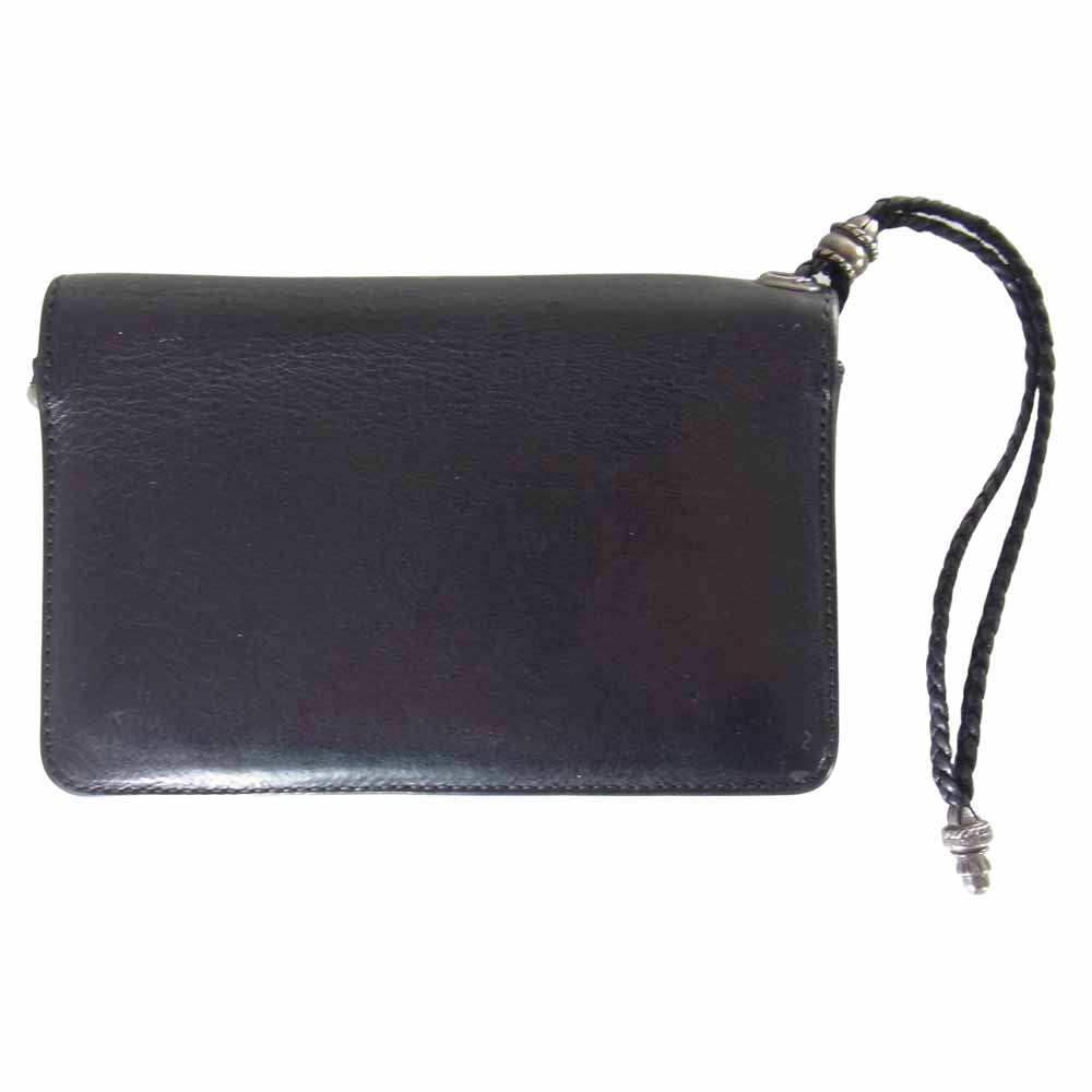 CHROME HEARTS クロムハーツ（原本有） 2 ZIP STRAP 2 ジップ ストラップ レザー ウォレット ブラック系【中古】