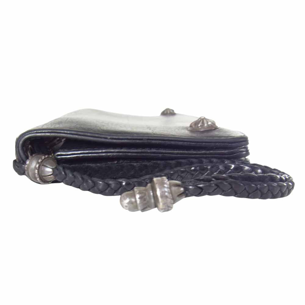 CHROME HEARTS クロムハーツ（原本有） 2 ZIP STRAP 2 ジップ ストラップ レザー ウォレット ブラック系【中古】